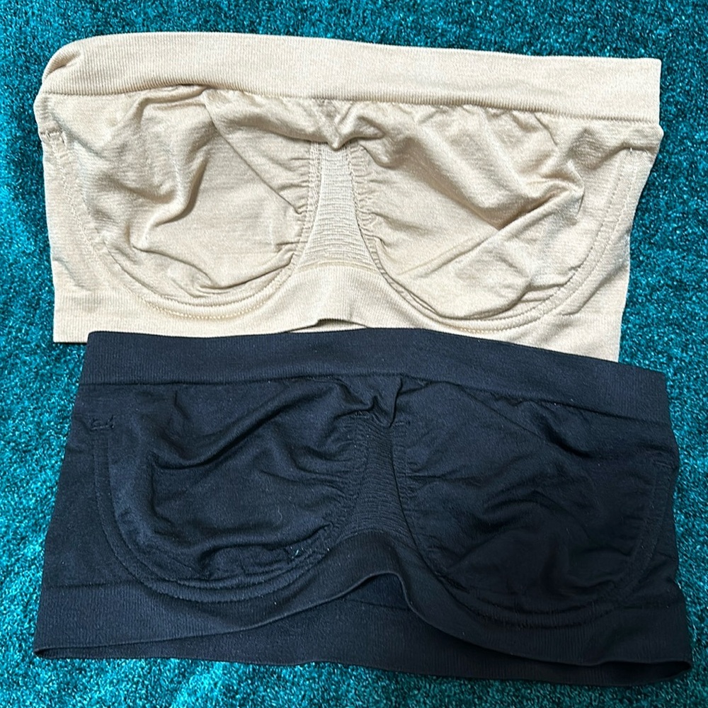 2 strapless bras; Rhonda Shear…size Medium, fits size 34 C-D new without tags…